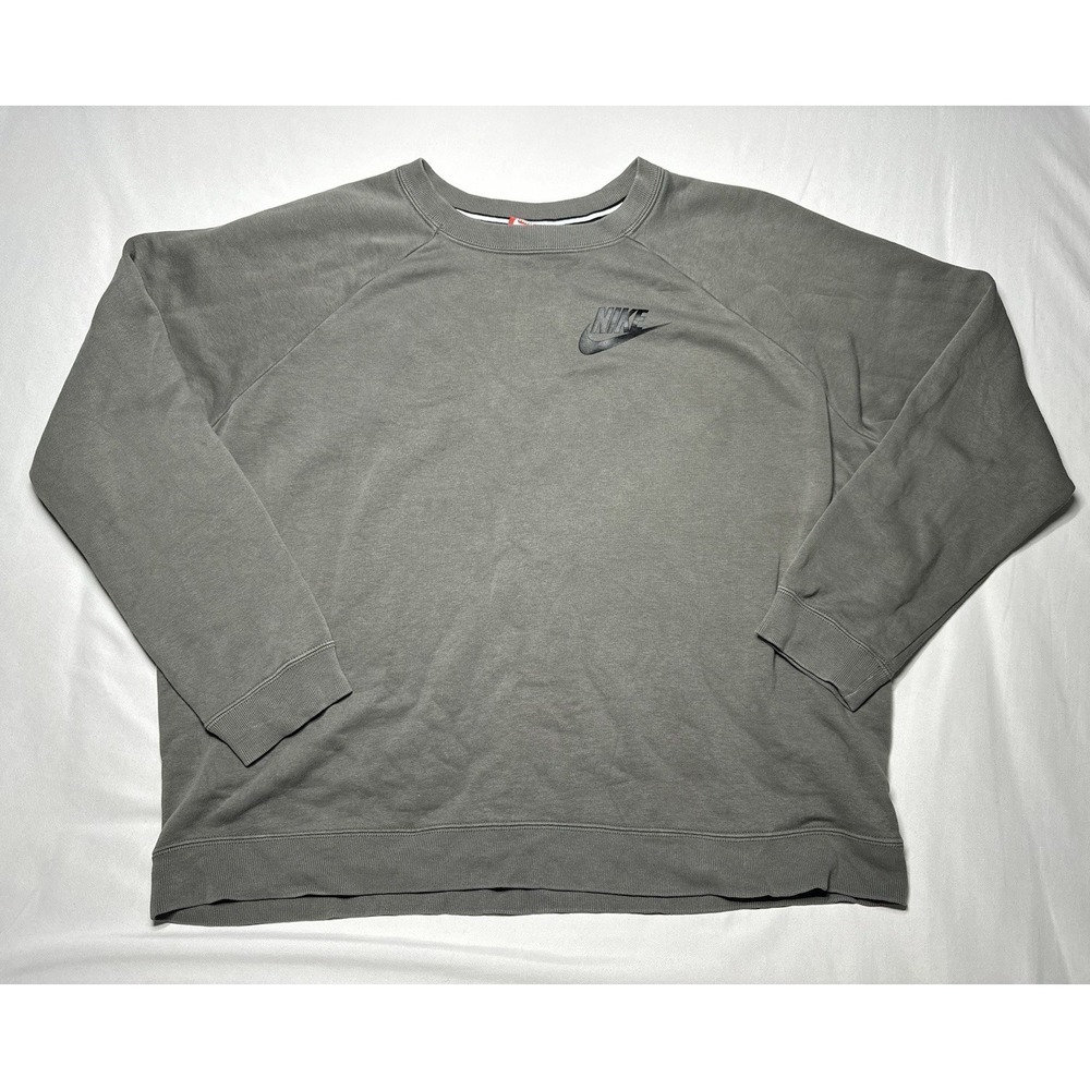 Nike Y2K Crewneck Gray/Green Black Swoosh Size XL‎